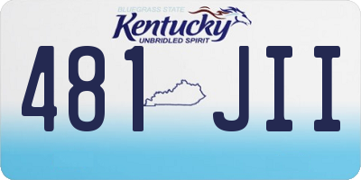 KY license plate 481JII