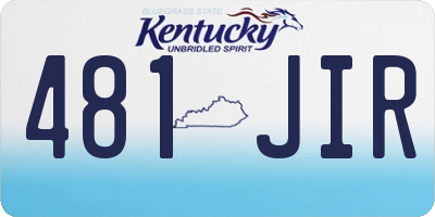 KY license plate 481JIR