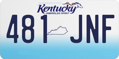 KY license plate 481JNF