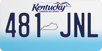 KY license plate 481JNL