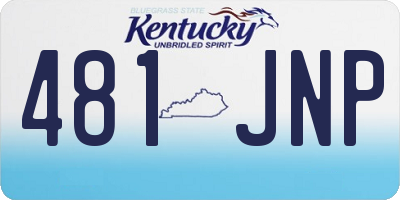 KY license plate 481JNP
