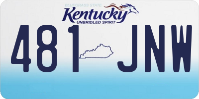KY license plate 481JNW