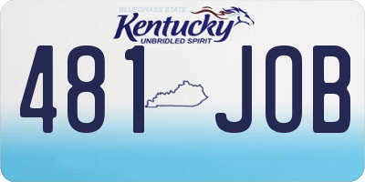 KY license plate 481JOB