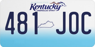 KY license plate 481JOC