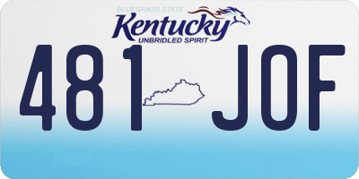 KY license plate 481JOF