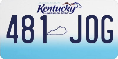 KY license plate 481JOG