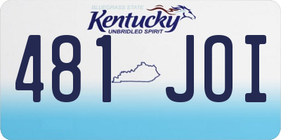 KY license plate 481JOI
