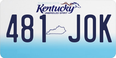KY license plate 481JOK