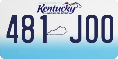 KY license plate 481JOO