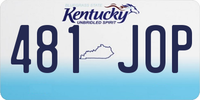 KY license plate 481JOP