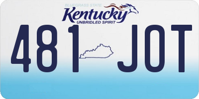 KY license plate 481JOT
