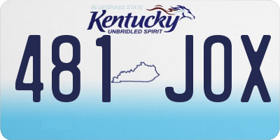 KY license plate 481JOX