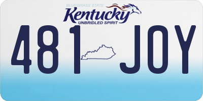KY license plate 481JOY