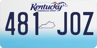 KY license plate 481JOZ