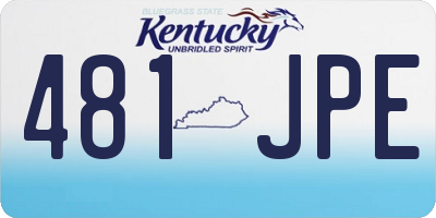 KY license plate 481JPE