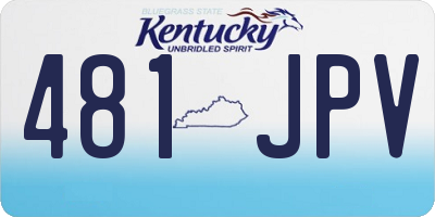 KY license plate 481JPV