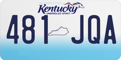 KY license plate 481JQA