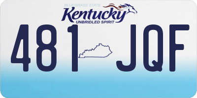 KY license plate 481JQF