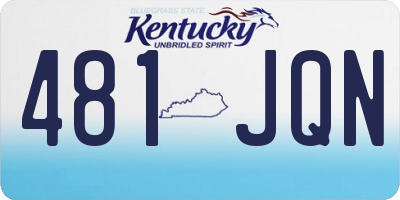 KY license plate 481JQN