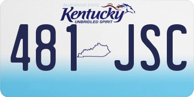 KY license plate 481JSC