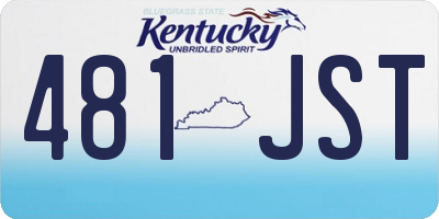 KY license plate 481JST