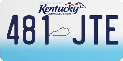 KY license plate 481JTE