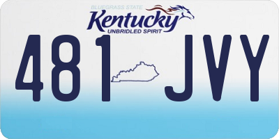 KY license plate 481JVY