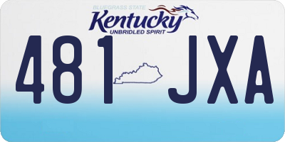 KY license plate 481JXA