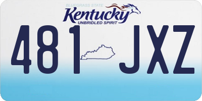 KY license plate 481JXZ