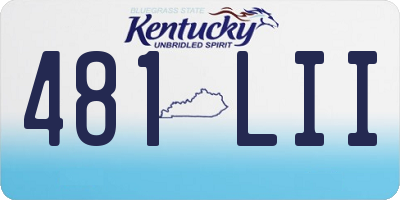 KY license plate 481LII