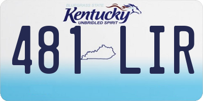 KY license plate 481LIR