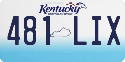 KY license plate 481LIX