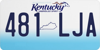 KY license plate 481LJA