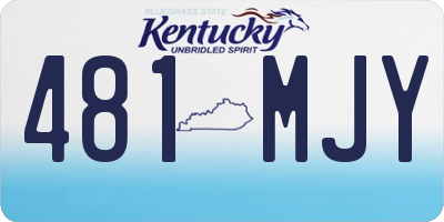 KY license plate 481MJY