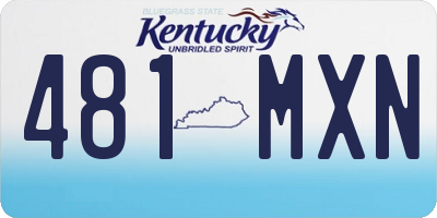 KY license plate 481MXN