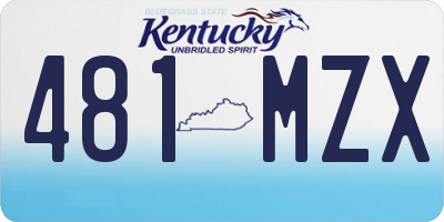 KY license plate 481MZX
