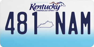 KY license plate 481NAM