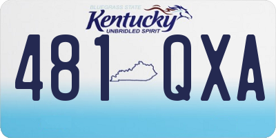 KY license plate 481QXA