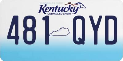 KY license plate 481QYD