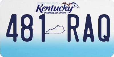 KY license plate 481RAQ