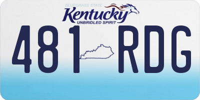 KY license plate 481RDG