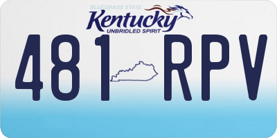 KY license plate 481RPV