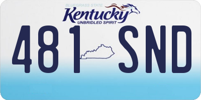 KY license plate 481SND