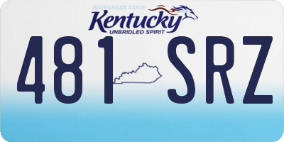 KY license plate 481SRZ