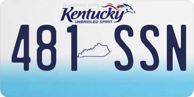 KY license plate 481SSN