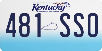 KY license plate 481SSO