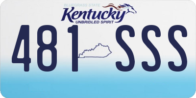 KY license plate 481SSS