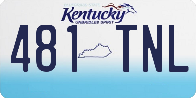 KY license plate 481TNL