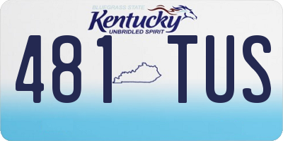 KY license plate 481TUS