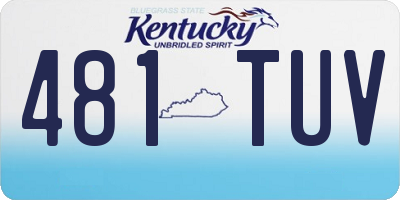 KY license plate 481TUV